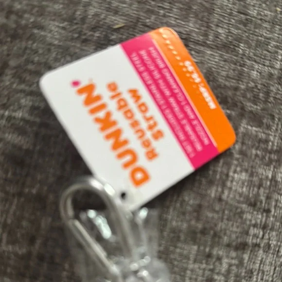 White and Orange Coffee Straw Dunkin' - Picture 3 of 8